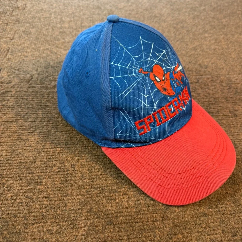 A+ Marvel Spider-Man Kids Baseball Cap Blue Red Web Graphic Hat OSFM RN14750